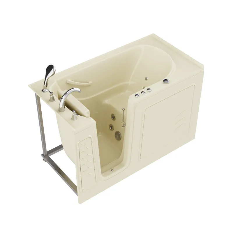 ANZZI Coupe Series 30 in. x 60 in. Left Drain Quick Fill Walk-In Whirlpool Tub with Powered Fast Drain in Biscuit