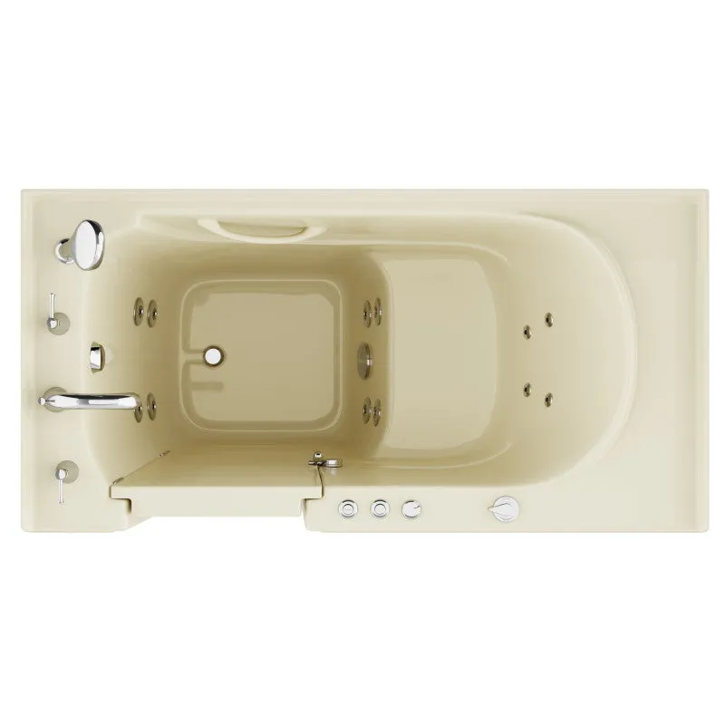 ANZZI Coupe Series 30 in. x 60 in. Left Drain Quick Fill Walk-In Whirlpool Tub with Powered Fast Drain in Biscuit