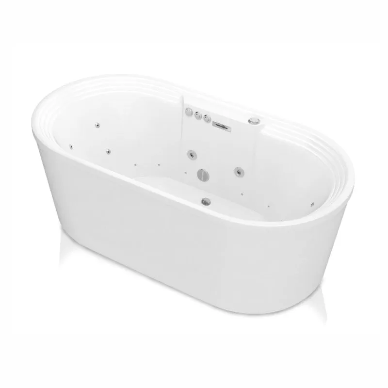 ANZZI Sofi 67 in. Center Drain Whirlpool and Air Bath Tub in White