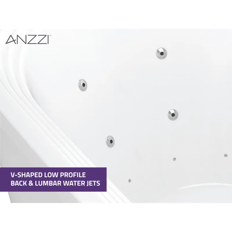 ANZZI Sofi 67 in. Center Drain Whirlpool and Air Bath Tub in White