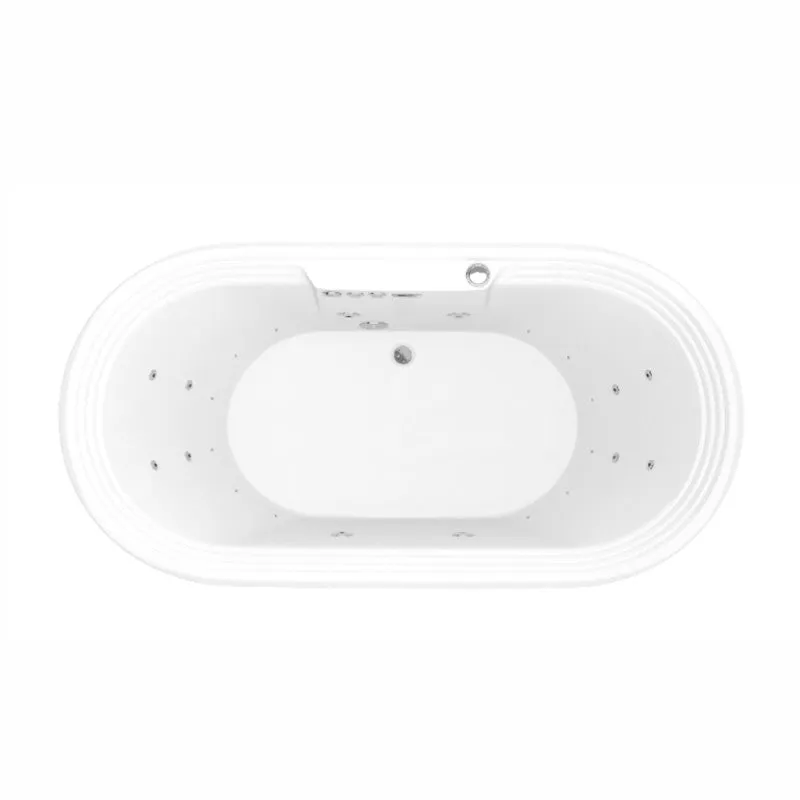 ANZZI Sofi 67 in. Center Drain Whirlpool and Air Bath Tub in White