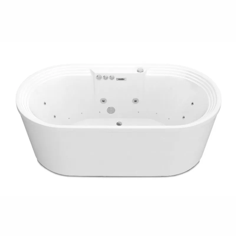 ANZZI Sofi 67 in. Center Drain Whirlpool and Air Bath Tub in White