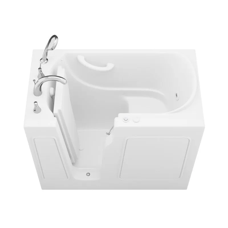 ANZZI Value Series 26 in. x 46 in. Left Drain Quick Fill Walk-in Whirlpool Tub in White