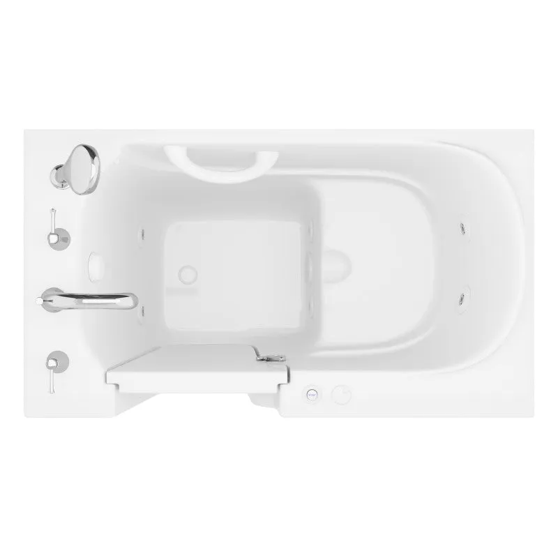 ANZZI Value Series 26 in. x 46 in. Left Drain Quick Fill Walk-in Whirlpool Tub in White
