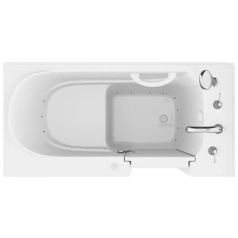 ANZZI Value Series 26 in. x 53 in. Right Drain Quick Fill Walk-In Air Tub in White