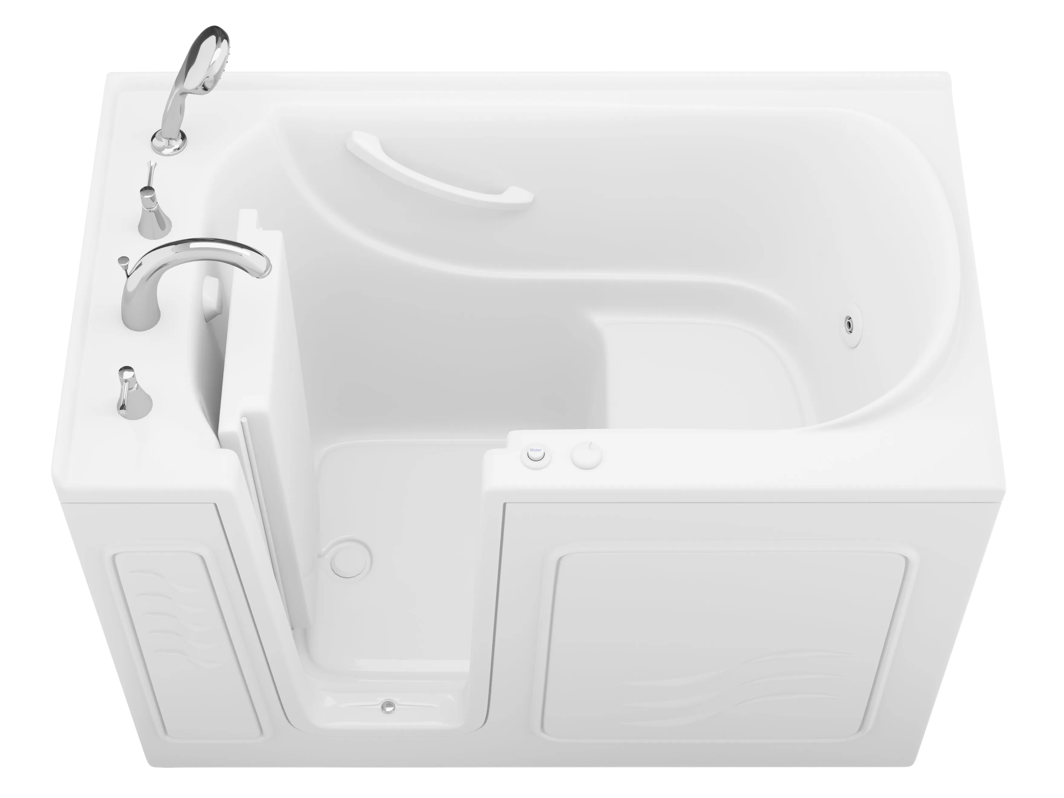 ANZZI Value Series 30 in. x 53 in. Left Drain Quick Fill Walk-in Whirlpool Tub in White