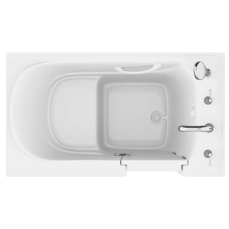 ANZZI Value Series 30 in. x 53 in. Right Drain Quick Fill Walk-In Soaking Tub in White