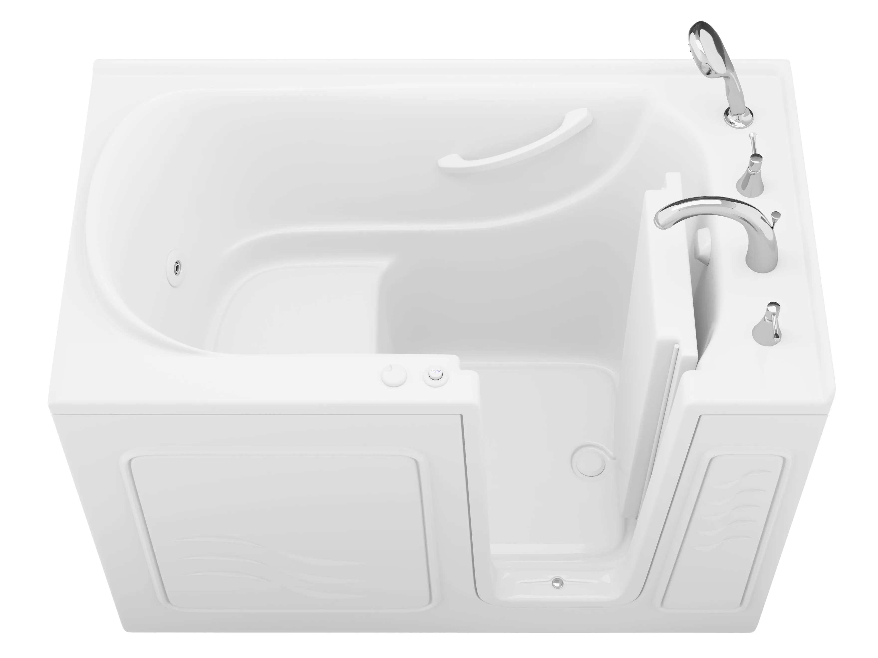 ANZZI Value Series 30 in. x 53 in. Right Drain Quick Fill Walk-in Whirlpool Tub in White