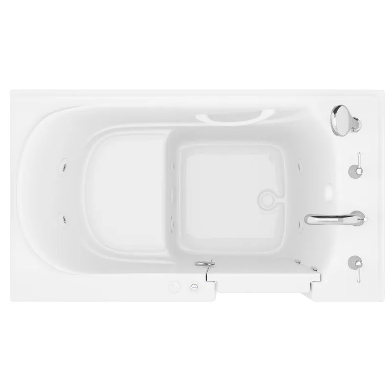 ANZZI Value Series 30 in. x 53 in. Right Drain Quick Fill Walk-in Whirlpool Tub in White