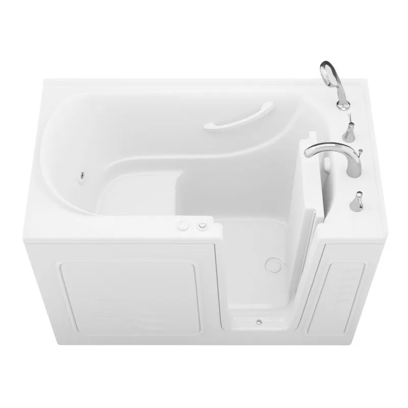 ANZZI Value Series 30 in. x 53 in. Right Drain Quick Fill Walk-in Whirlpool Tub in White