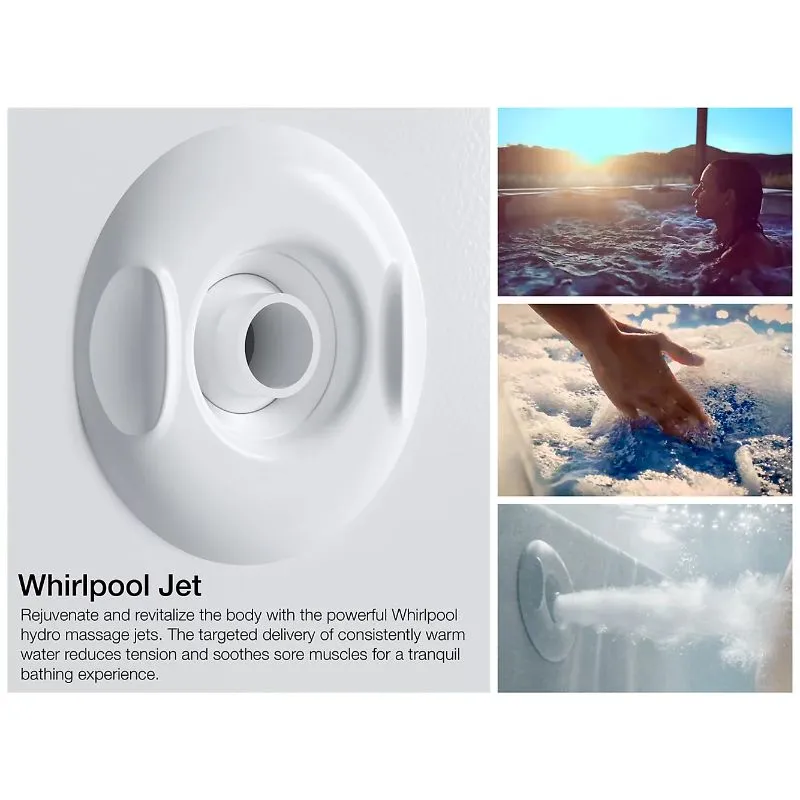 Archer 72" x 36" x 19" Drop-In Jetted Bathtub in White
