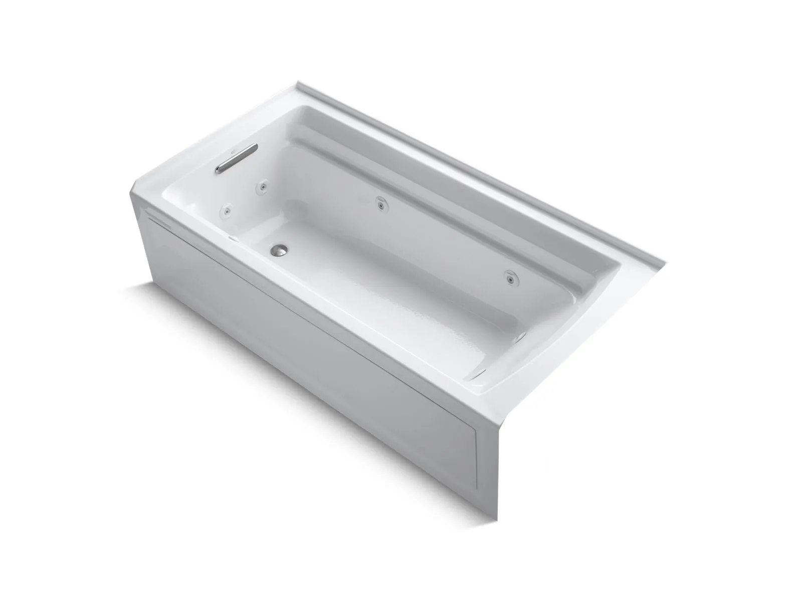 Archer 74.94" Acrylic Left Drain Alcove Bathtub in White