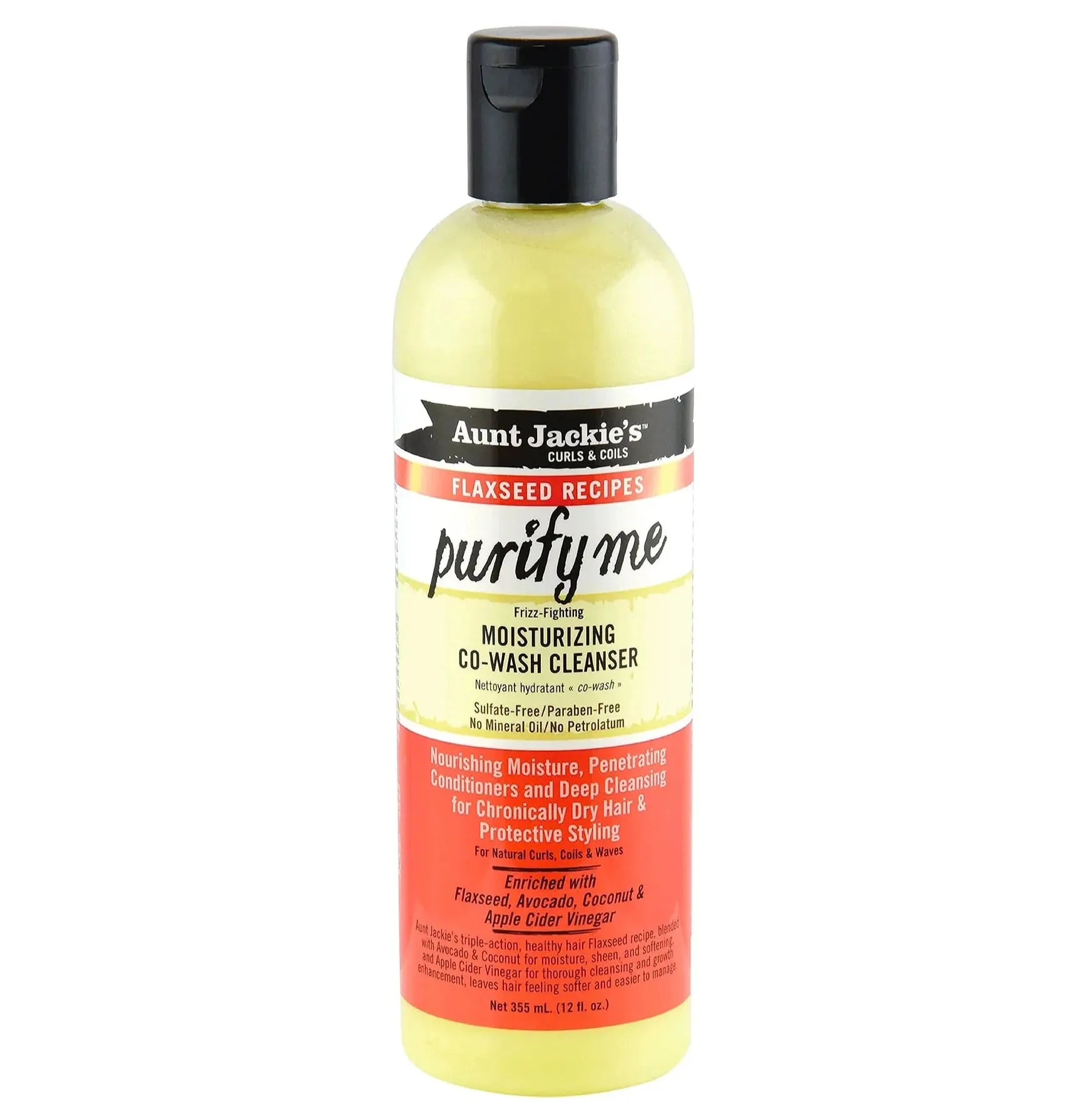 Aunt Jackie's Flaxseed Recipes Purify Me Moisturizing Co-Wash Cleanser 12oz