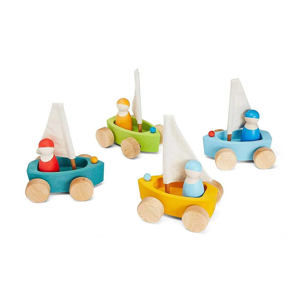 Authentic Grimm's Little Land Yachts Set of 4