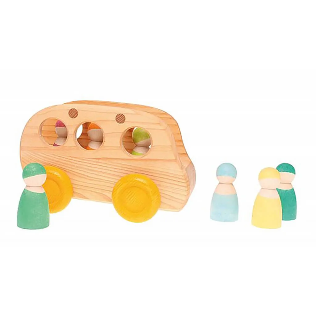Authentic Grimm's Wooden Bus Toy Natural