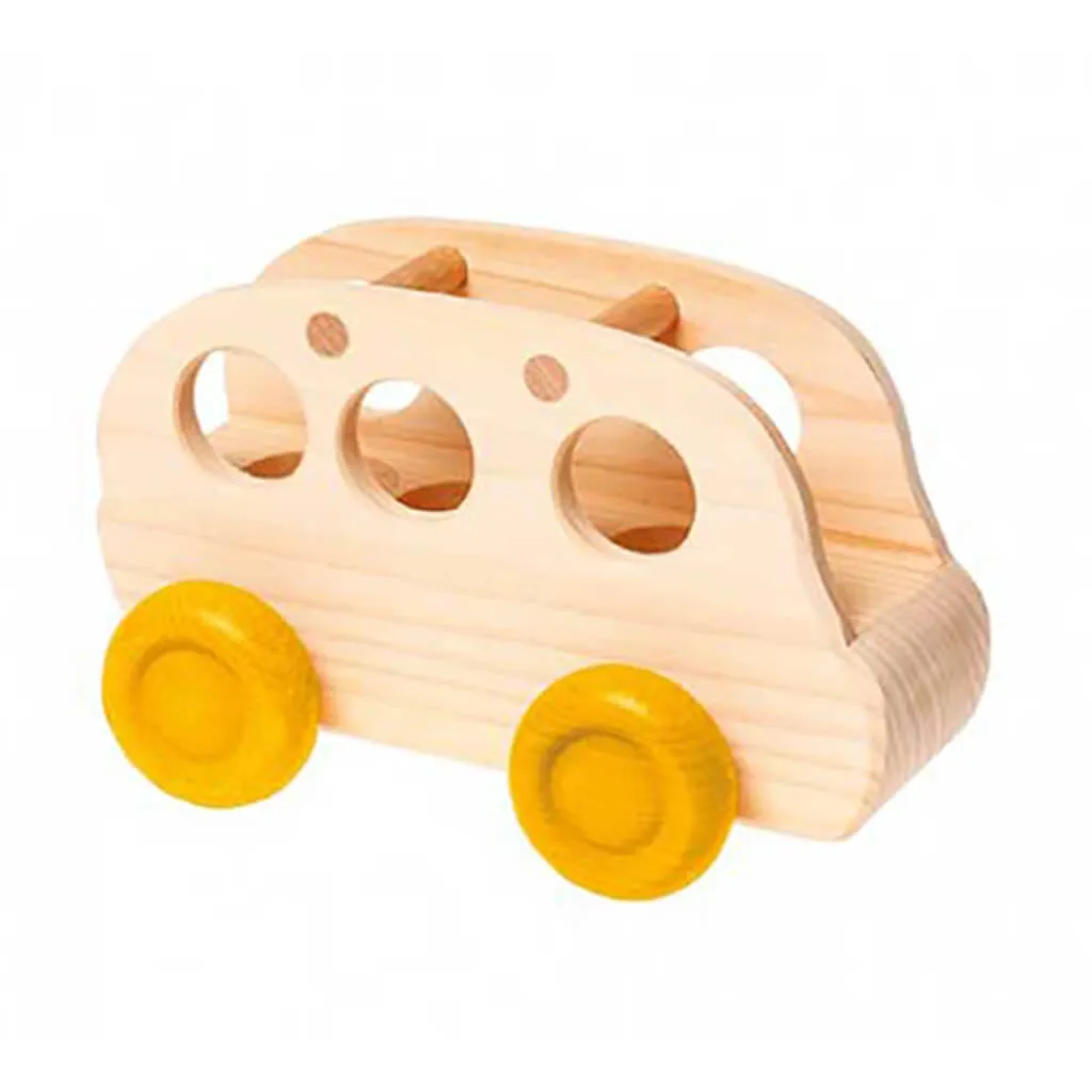 Authentic Grimm's Wooden Bus Toy Natural