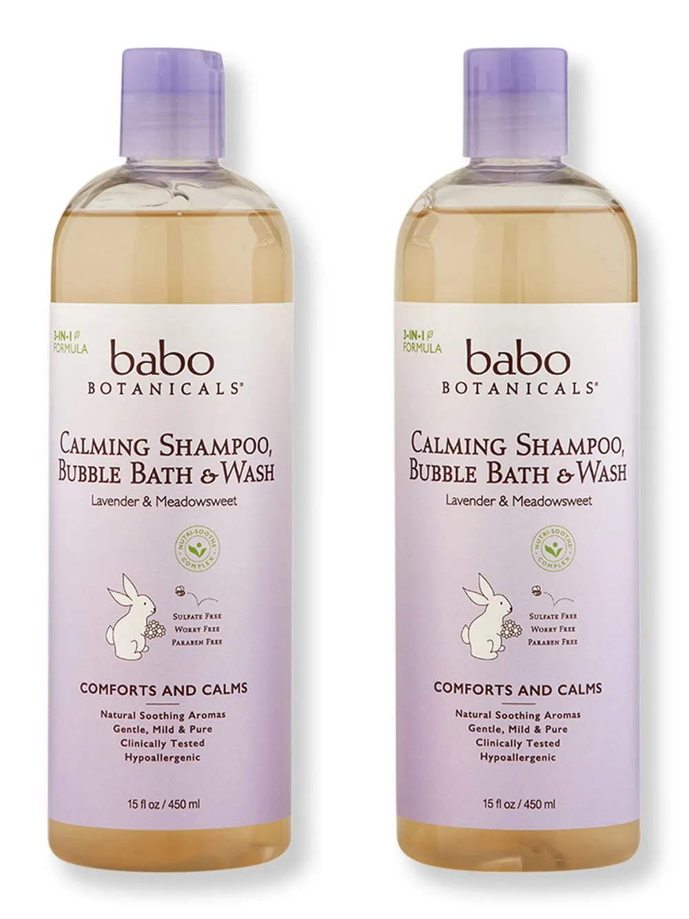 Babo Botanicals Calming Shampoo Bubble Bath & Wash 2 Ct 15 oz