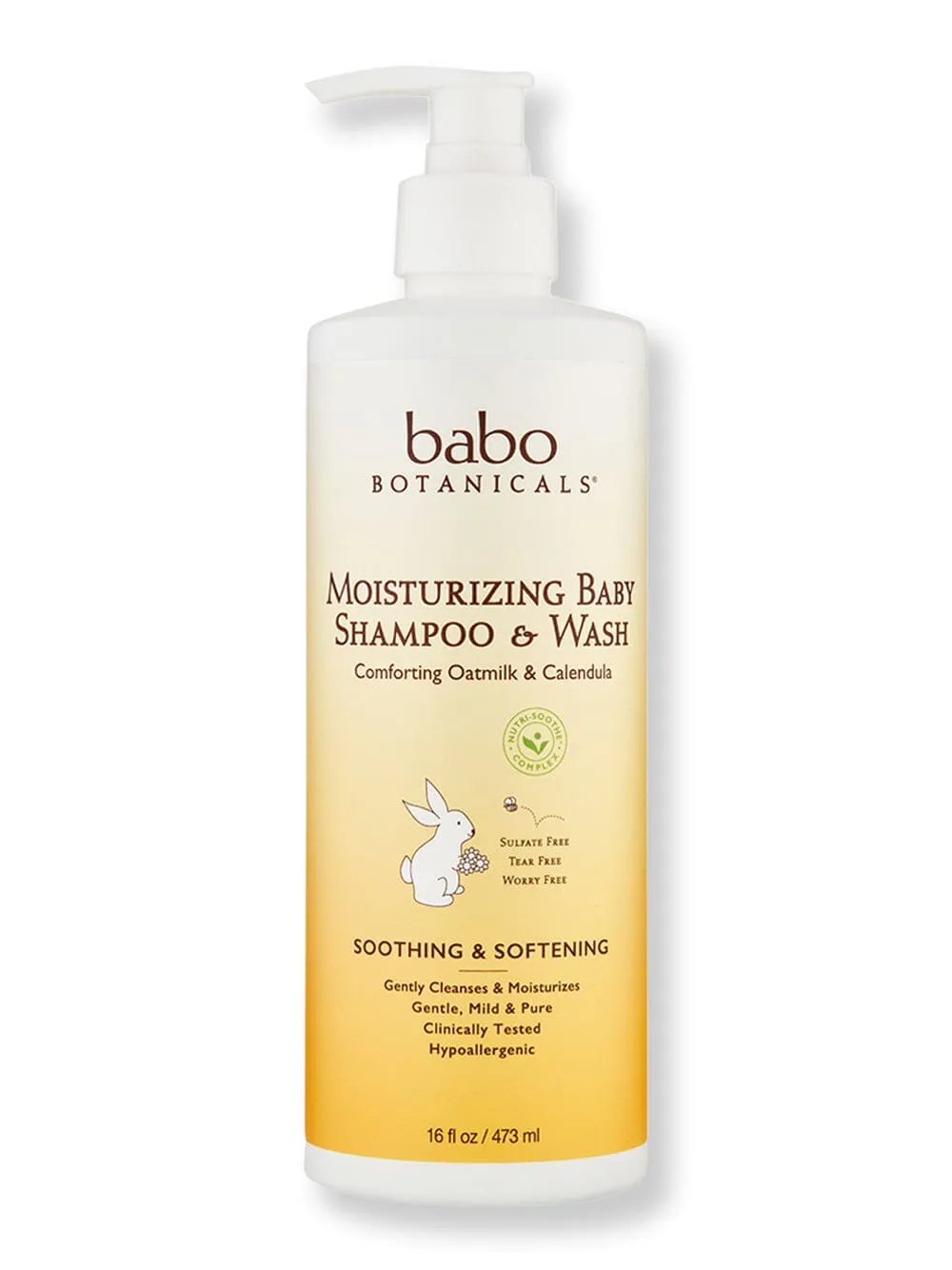 Babo Botanicals Moisturizing Baby Shampoo & Wash 16 oz