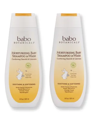 Babo Botanicals Moisturizing Baby Shampoo & Wash 2 Ct 8 oz