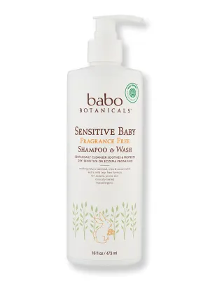 Babo Botanicals Sensitive Baby Shampoo & Wash Fragrance Free 16 oz