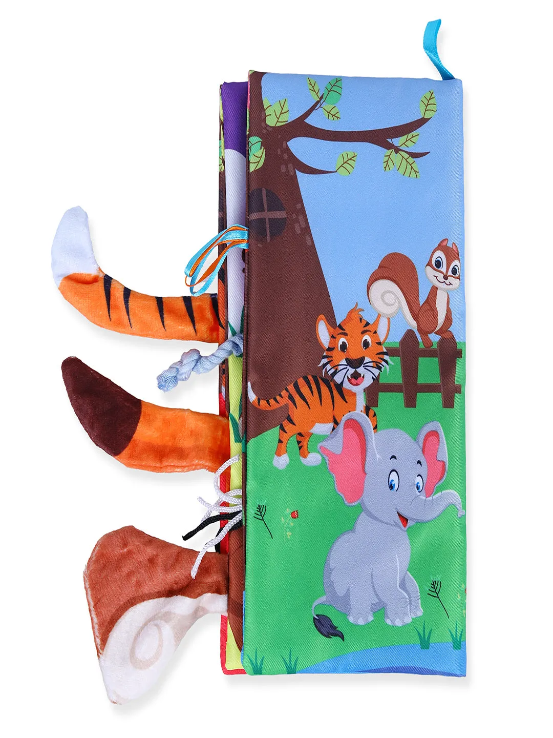 Baby Moo Forest Tail Early Children Sensory Development Interactive 3D Cloth Book With Rustle Paper - Multicolour