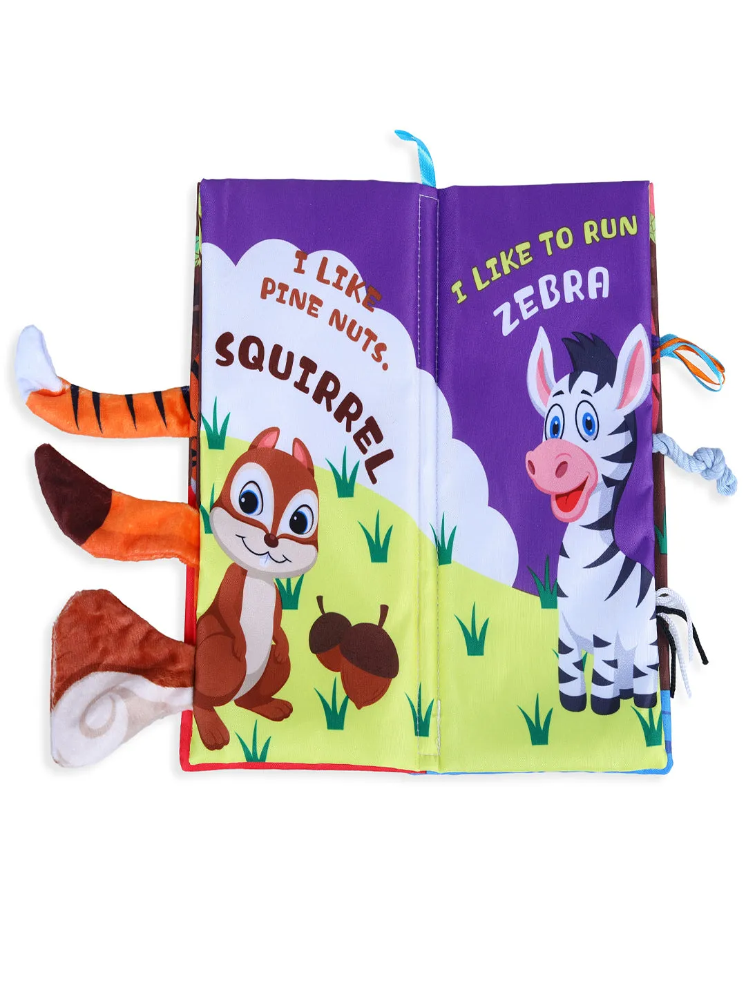 Baby Moo Forest Tail Early Children Sensory Development Interactive 3D Cloth Book With Rustle Paper - Multicolour
