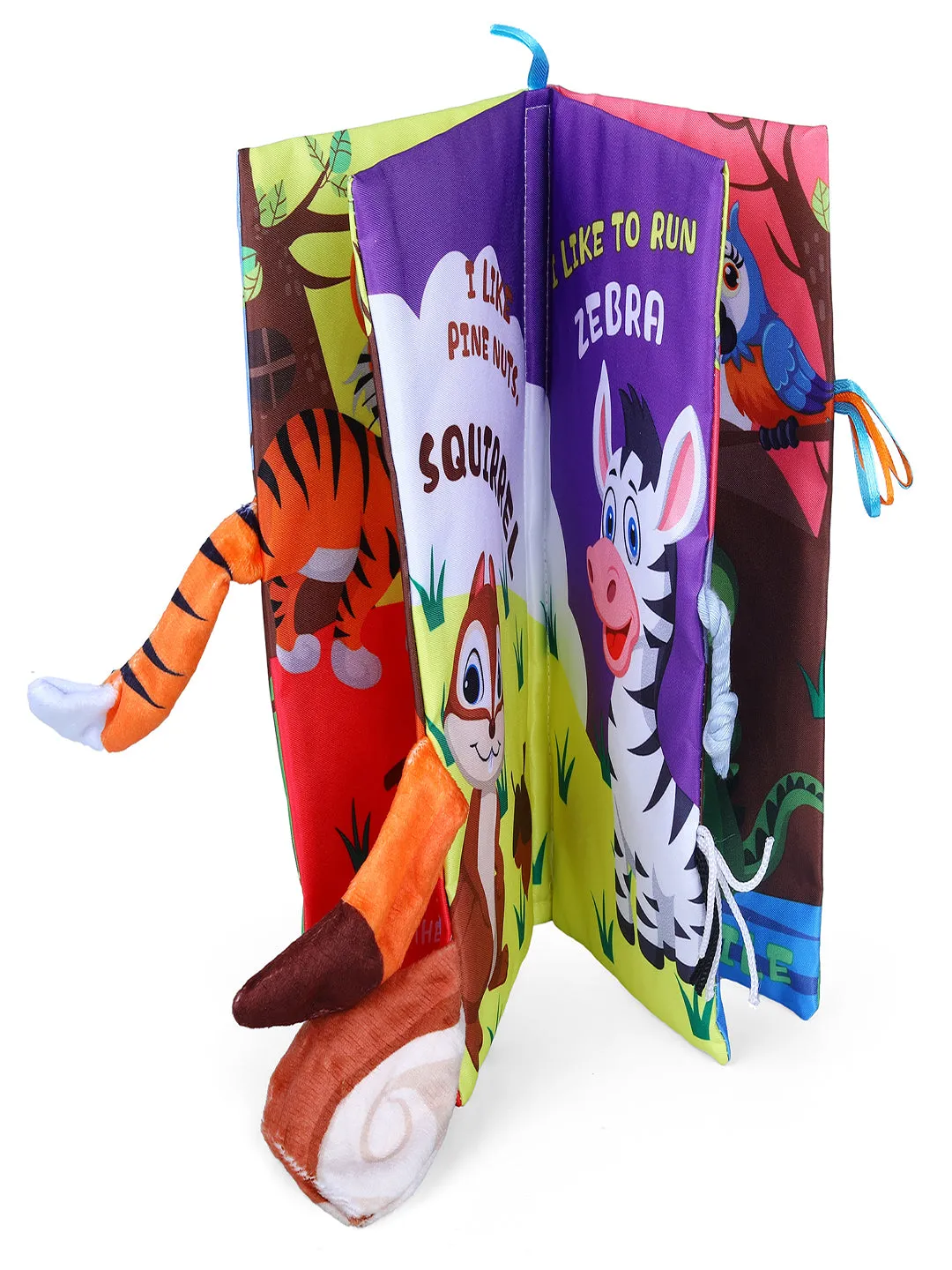 Baby Moo Forest Tail Early Children Sensory Development Interactive 3D Cloth Book With Rustle Paper - Multicolour