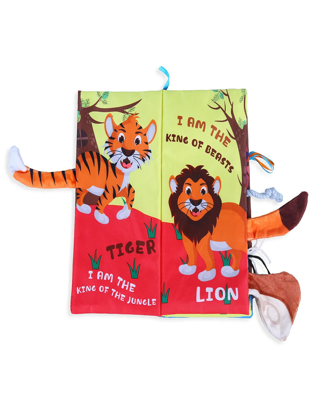 Baby Moo Forest Tail Early Children Sensory Development Interactive 3D Cloth Book With Rustle Paper - Multicolour