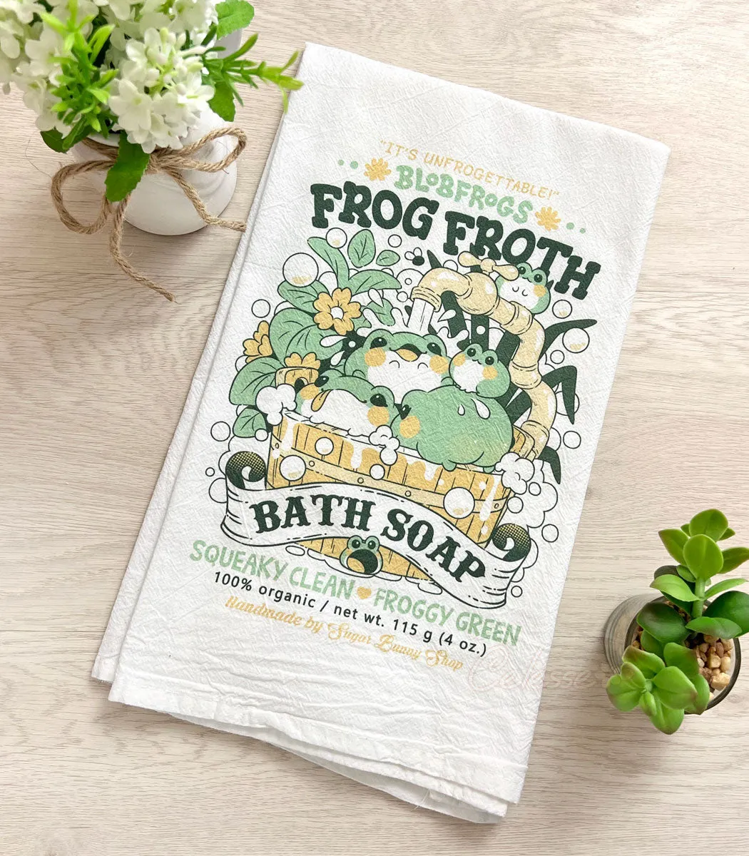 Blobfrogs Bath Soap Flour Sack Tea Towel