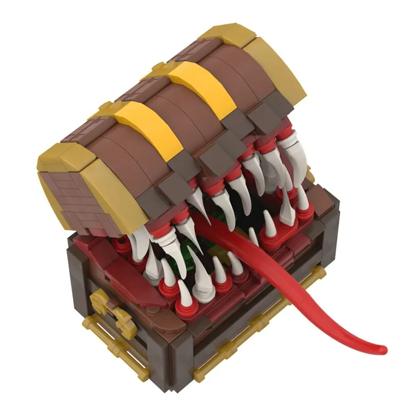 Bricklink Ideas Mimic Chest Box Game Figures Diabloed Final Fantasyed Treasure Chest Monster Dragon Quested Building Blocks Toys