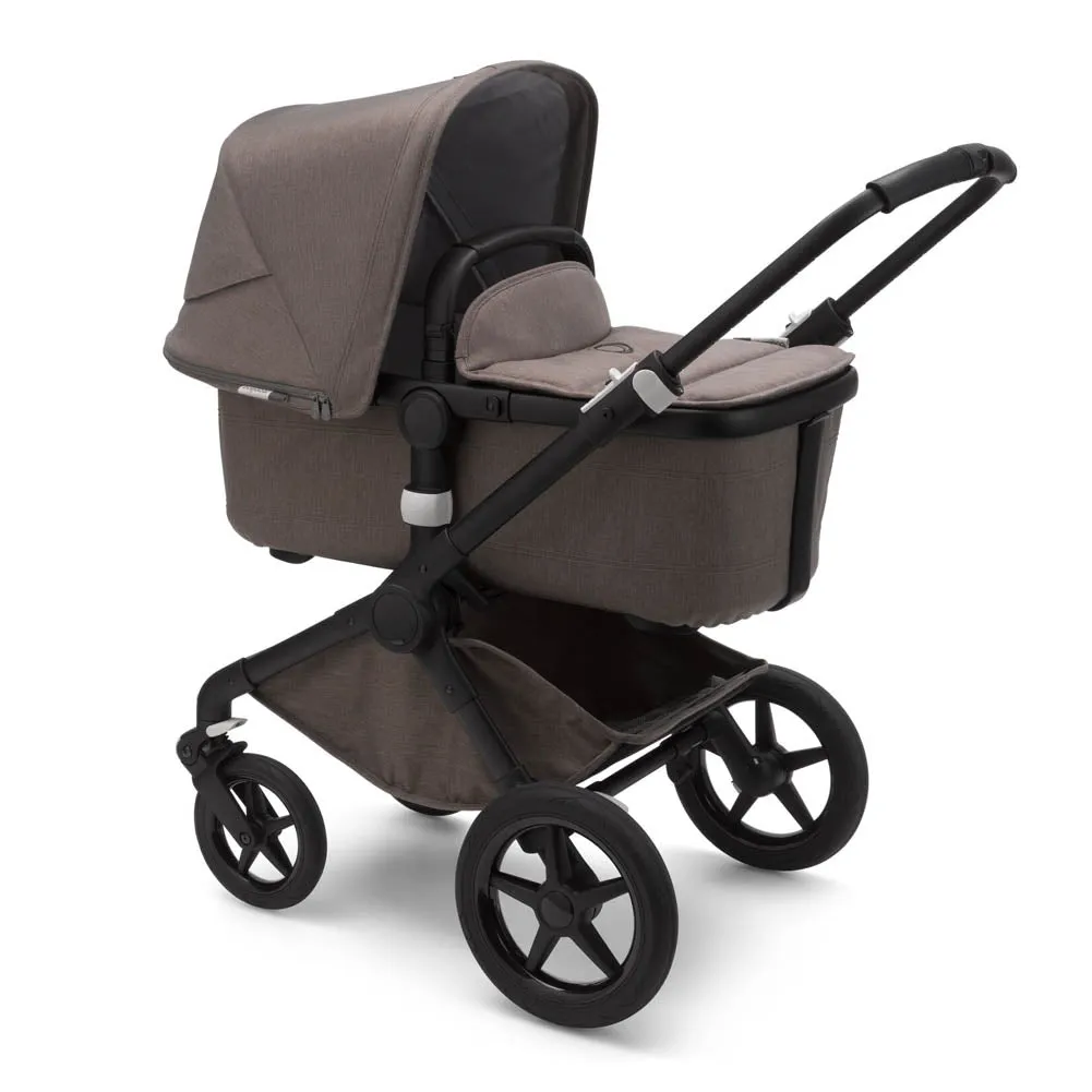 Bugaboo Fox2 Complete Stroller - Mineral Taupe Sun Canopy & Mineral Taupe Fabrics on Black Chassis