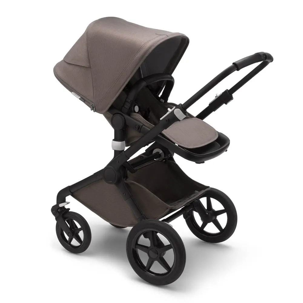 Bugaboo Fox2 Complete Stroller - Mineral Taupe Sun Canopy & Mineral Taupe Fabrics on Black Chassis