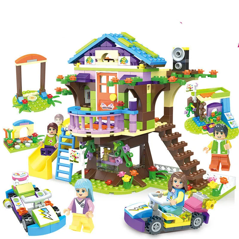 Building block toy girl's family assembled building blocks