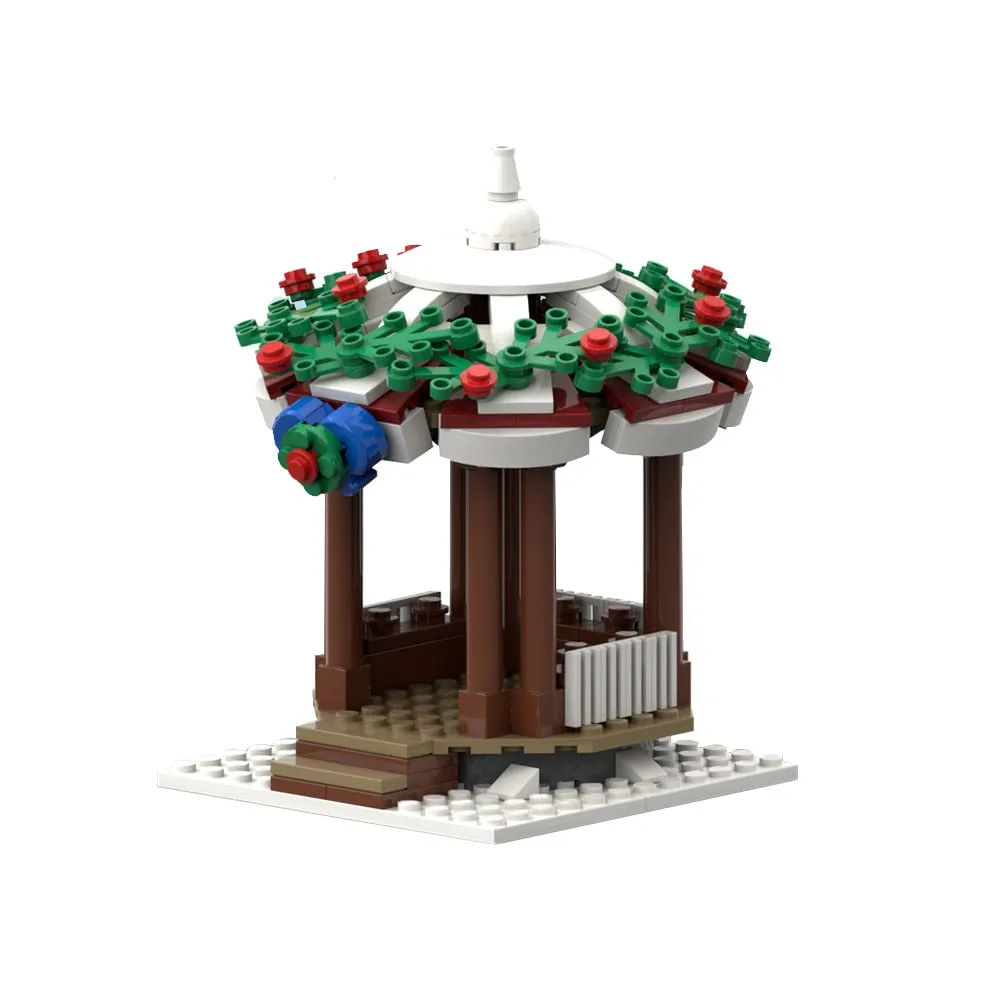 BuildMOC The Medieval Architecture Winter Chapel Building Blocks Christmas Church House Bricks Toys For Children Birthday Gifts