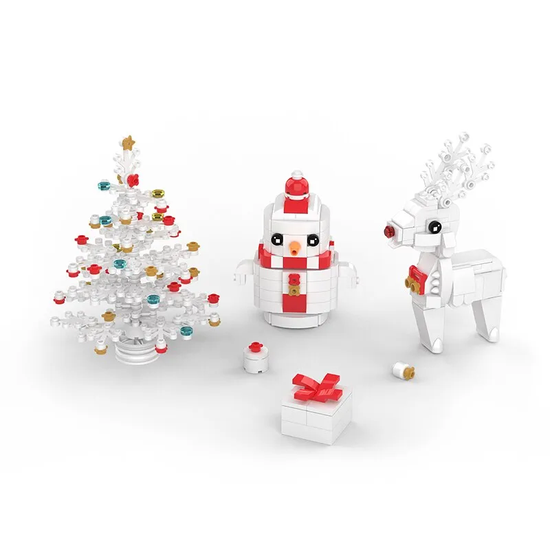 BuildMOC The Medieval Architecture Winter Chapel Building Blocks Christmas Church House Bricks Toys For Children Birthday Gifts