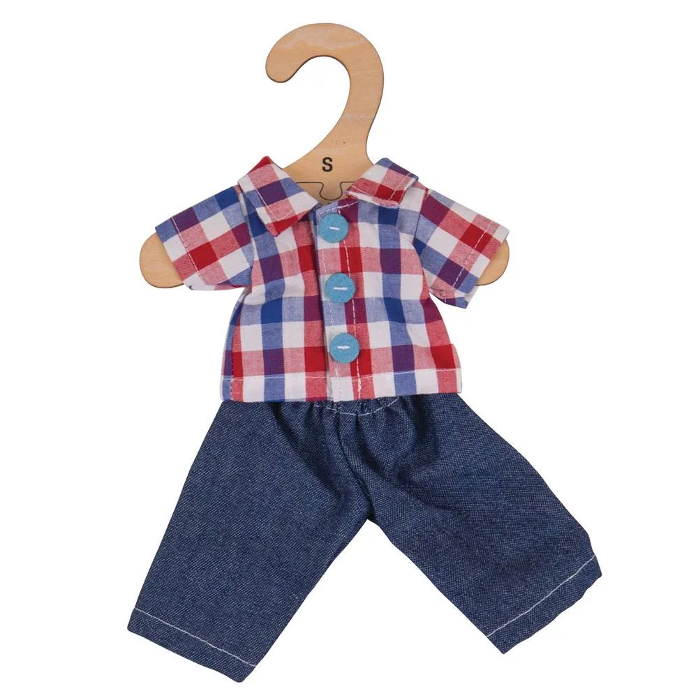 Checked Shirt and Jeans (for Size Small Doll)