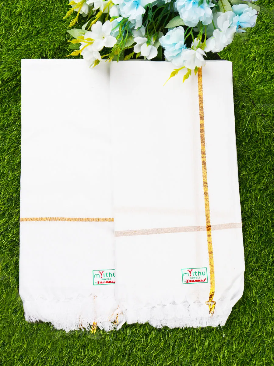Cotton White Festival Towel (3 Pcs Pack)