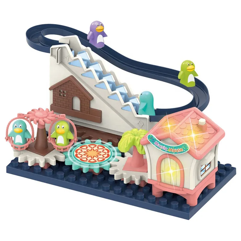 Creative DIY Gear Race Track Building Blocks Toys