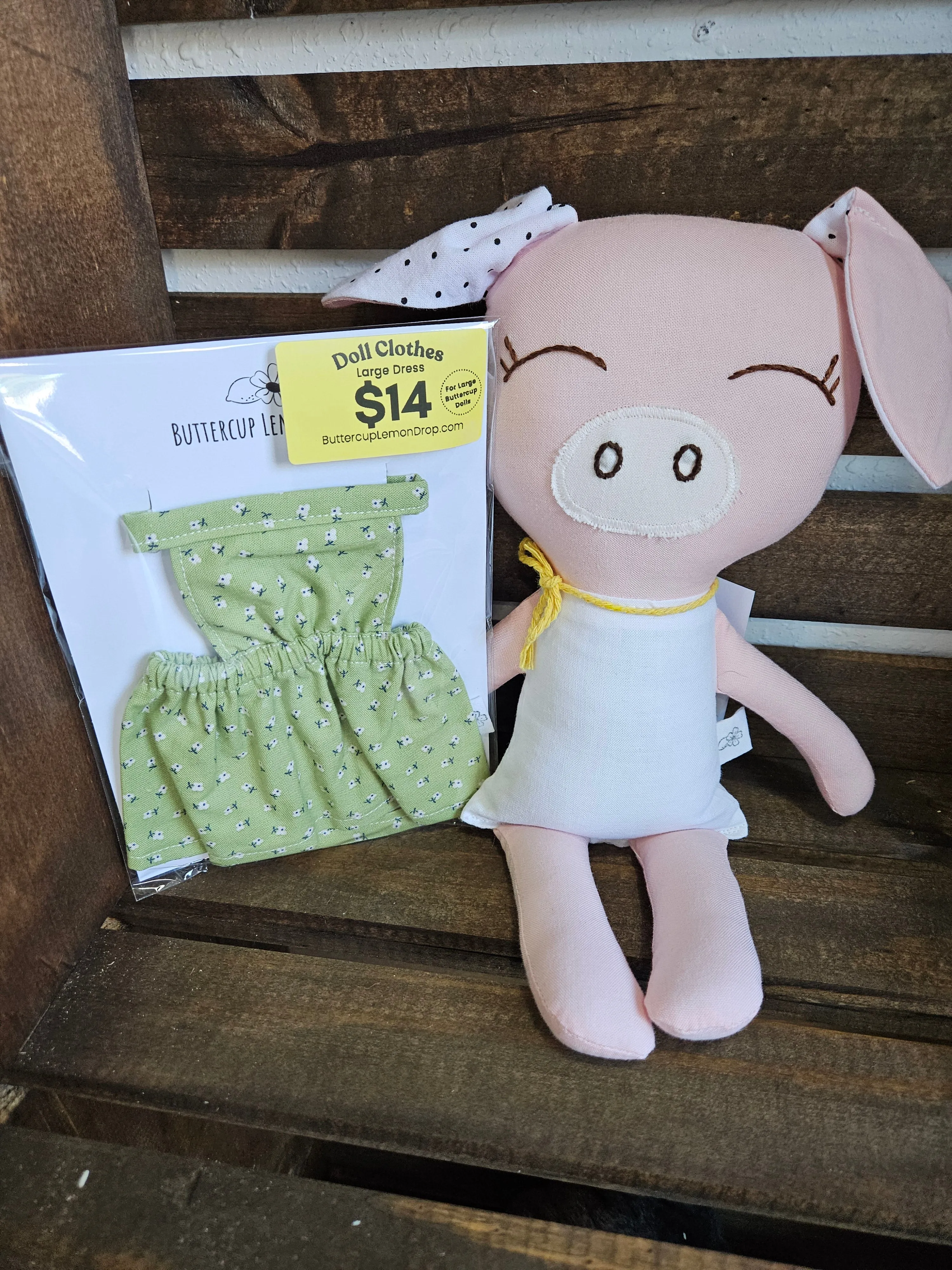 Doll Clothes Green Floral Dress- Mama