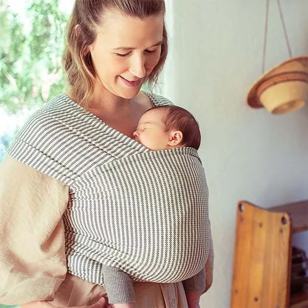 Ergobaby Aura Baby Wrap in Navy Gingham Stripe