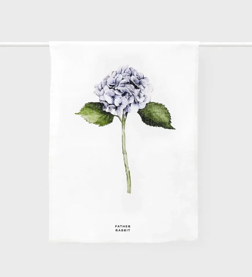 FATHER RABBIT TEA TOWEL HYDRANGEA
