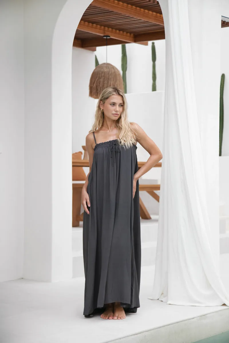 IN HARMONY MIDI DRESS - CHARCOAL