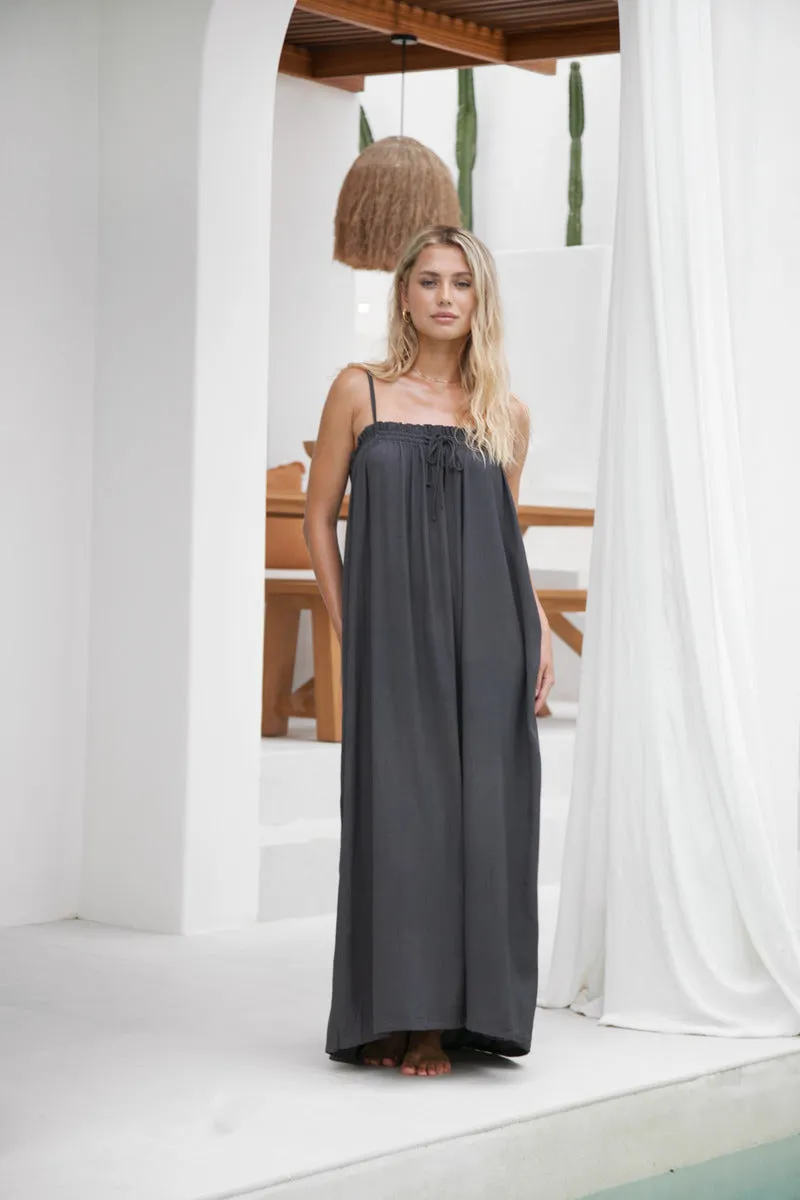 IN HARMONY MIDI DRESS - CHARCOAL