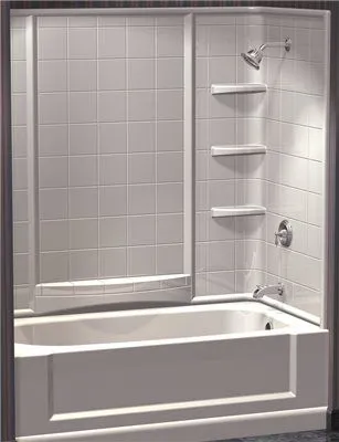 Indulgence Bathtub 3-Piece Wall Surround' 59-1/4X60X31-1/4 In.' High Gloss White