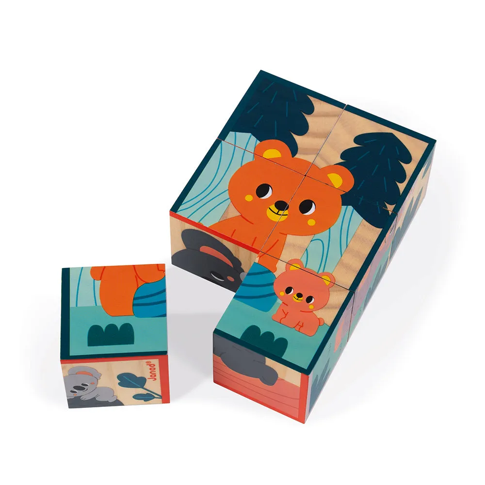 Janod Houten Blokpuzzel 6 dieren