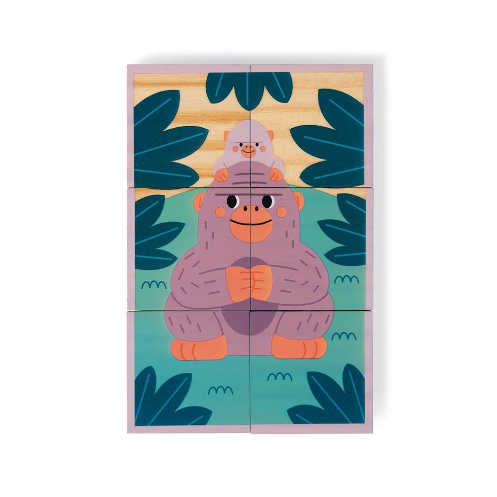 Janod Houten Blokpuzzel 6 dieren