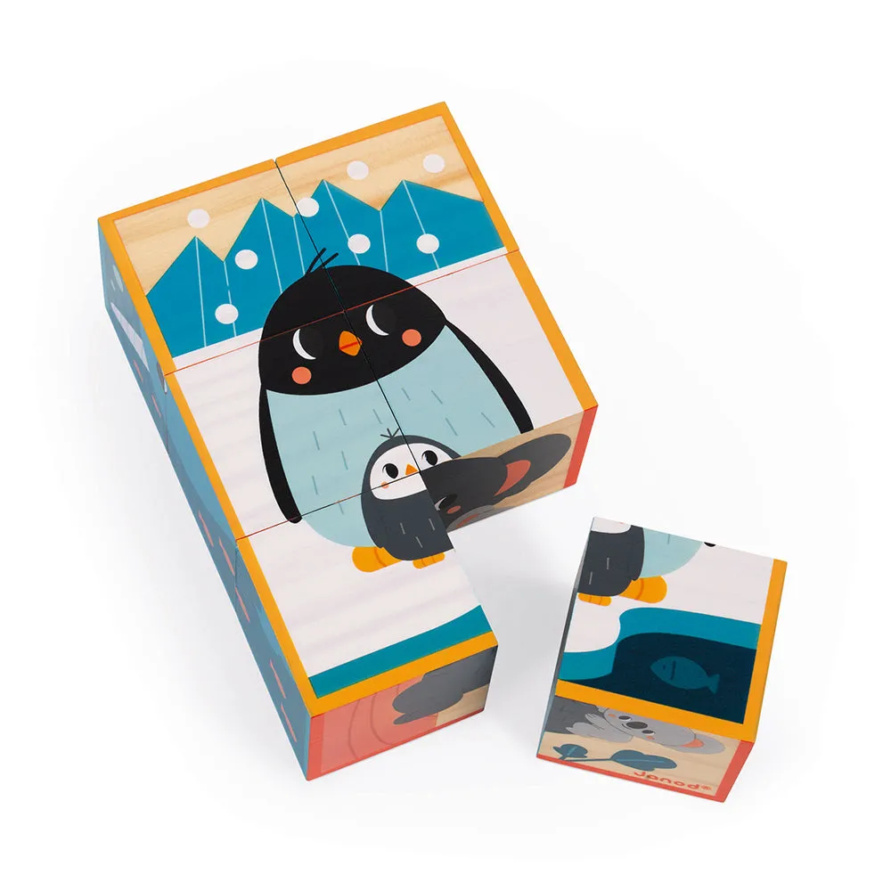 Janod Houten Blokpuzzel 6 dieren