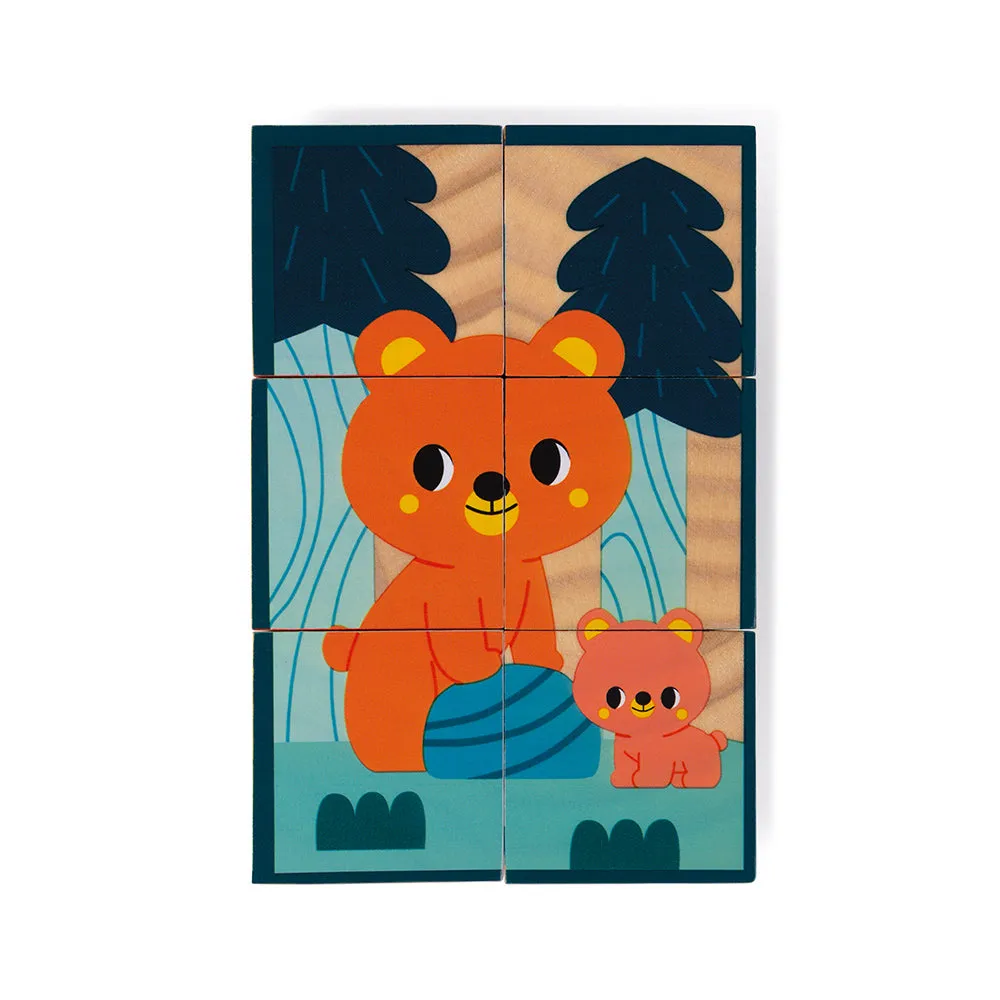 Janod Houten Blokpuzzel 6 dieren
