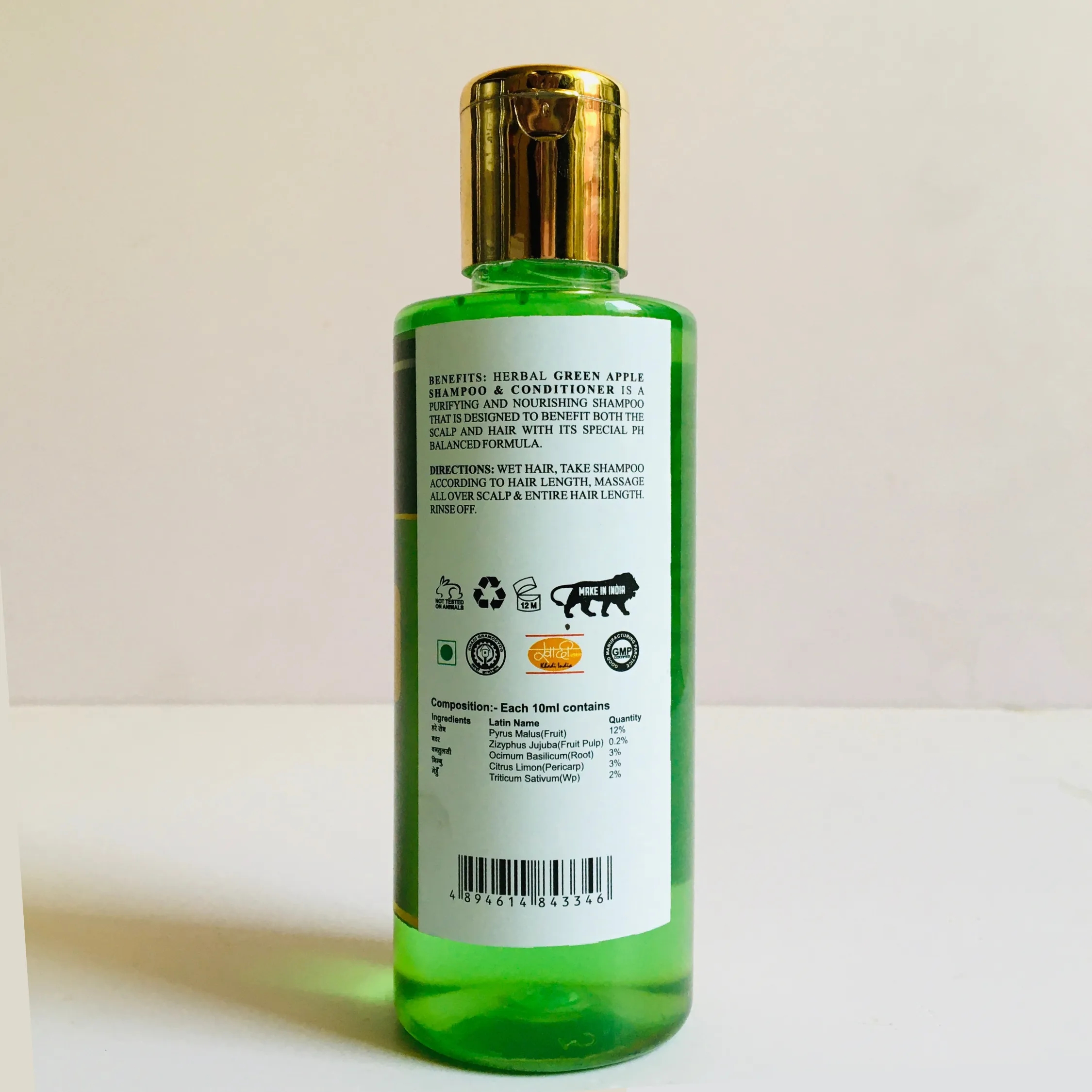 Khadi Meribana Pack Of 2 Green Apple Shampoo   Conditioner 210 ml