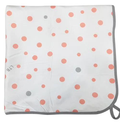 Little Turtle Baby - Hooded Towel - Coral & Grey Spots